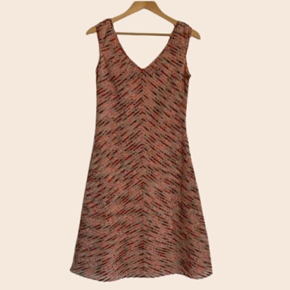 Adolfo Rodriguez Pink and Olive Sleeveless Dress - Picture 1 of 11